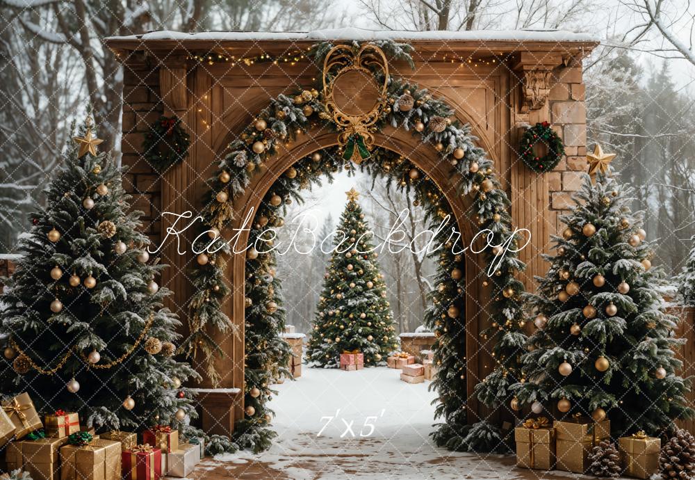 Kate Christmas Tree Retro Archway Backdrop Designed by Emetselch -UK