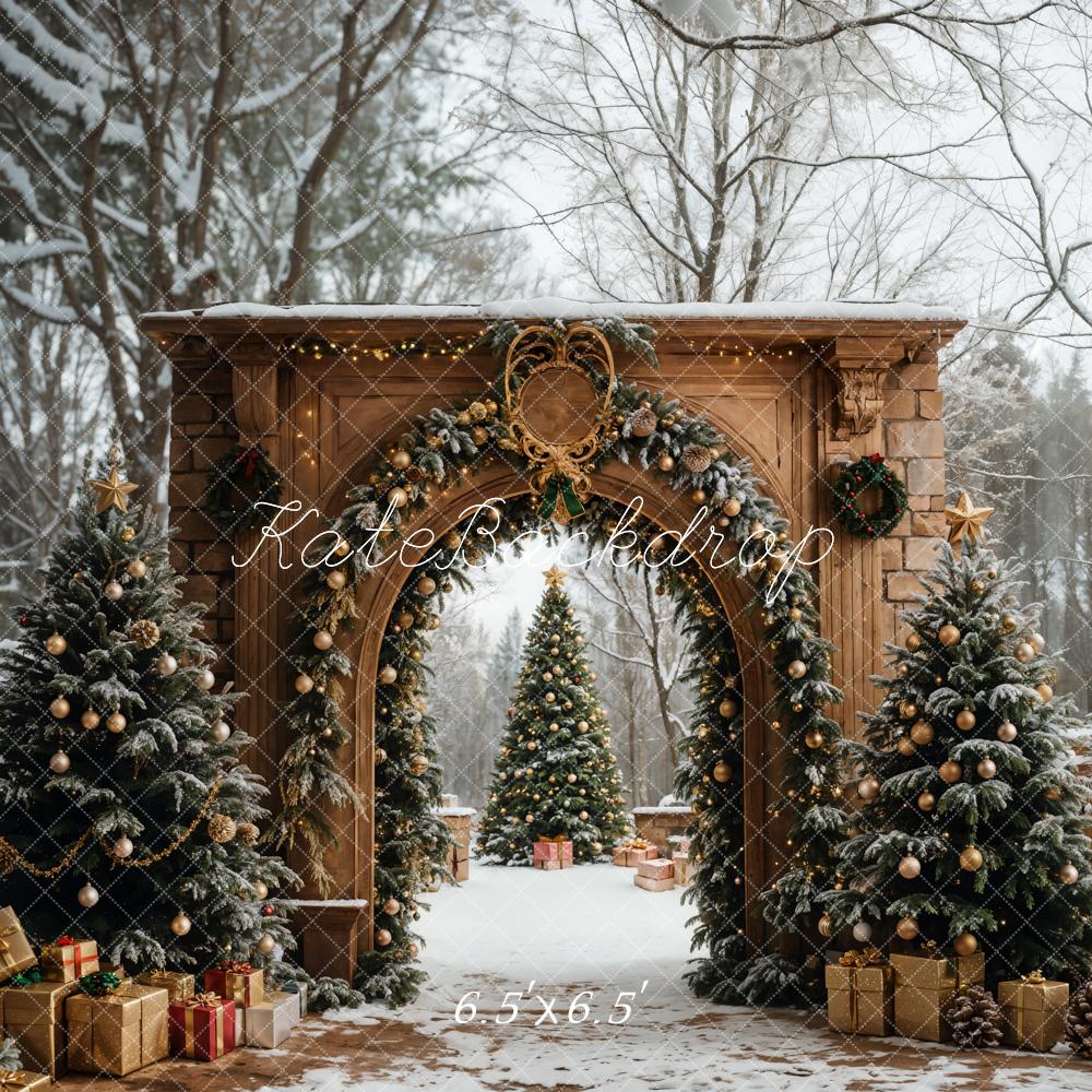 Kate Christmas Tree Retro Archway Backdrop Designed by Emetselch -UK