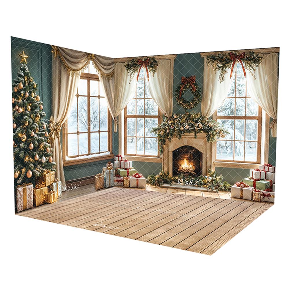 Kate Christmas Fireplace Gifts Window Room Set -UK