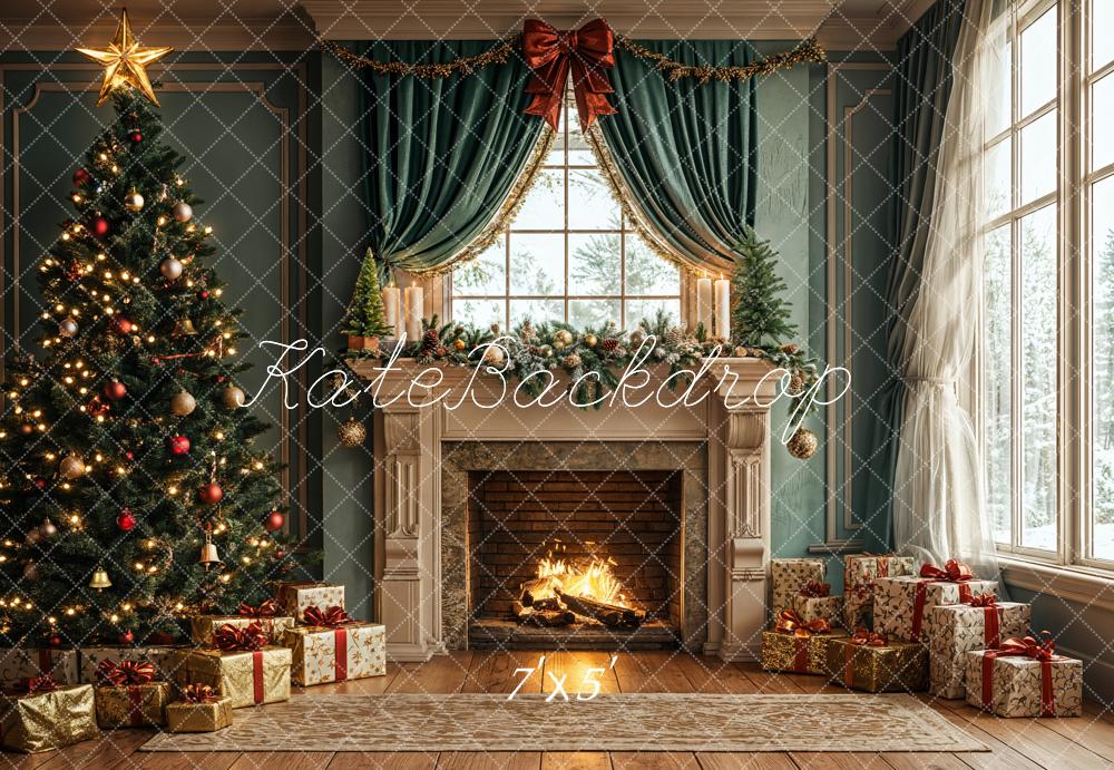 Kate Christmas Tree Fireplace Gifts Window Backdrop Designed by Emetselch -UK