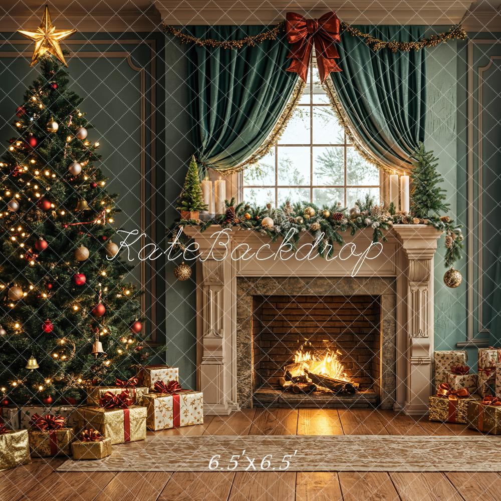 Kate Christmas Tree Fireplace Gifts Window Backdrop Designed by Emetselch -UK