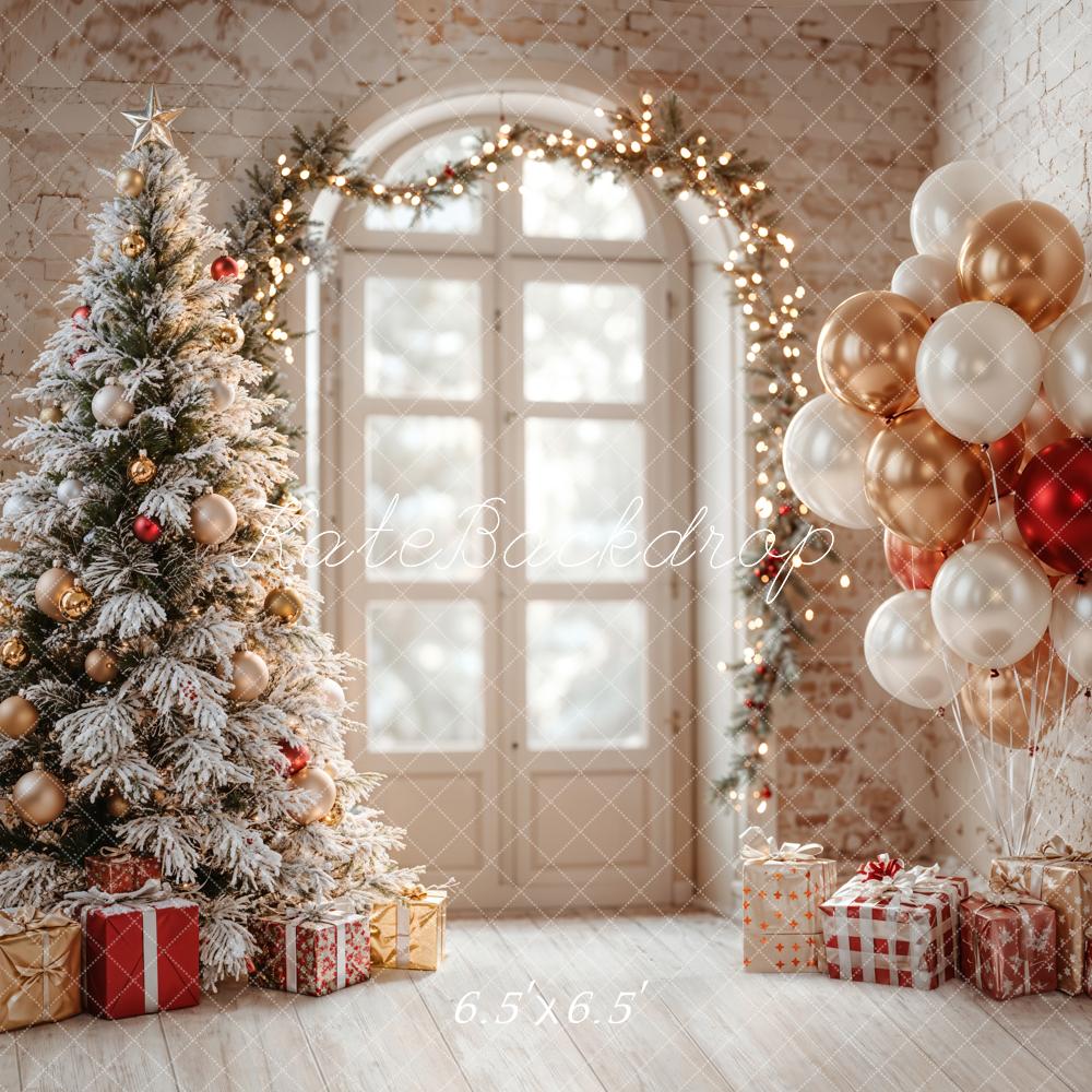 Kate Christmas Tree Balloons Arch Window Backdrop Designed by Emetselch -UK