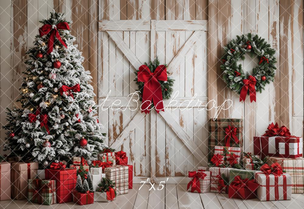 Kate Christmas Tree Wood Door Gifts Backdrop Designed by Emetselch -UK