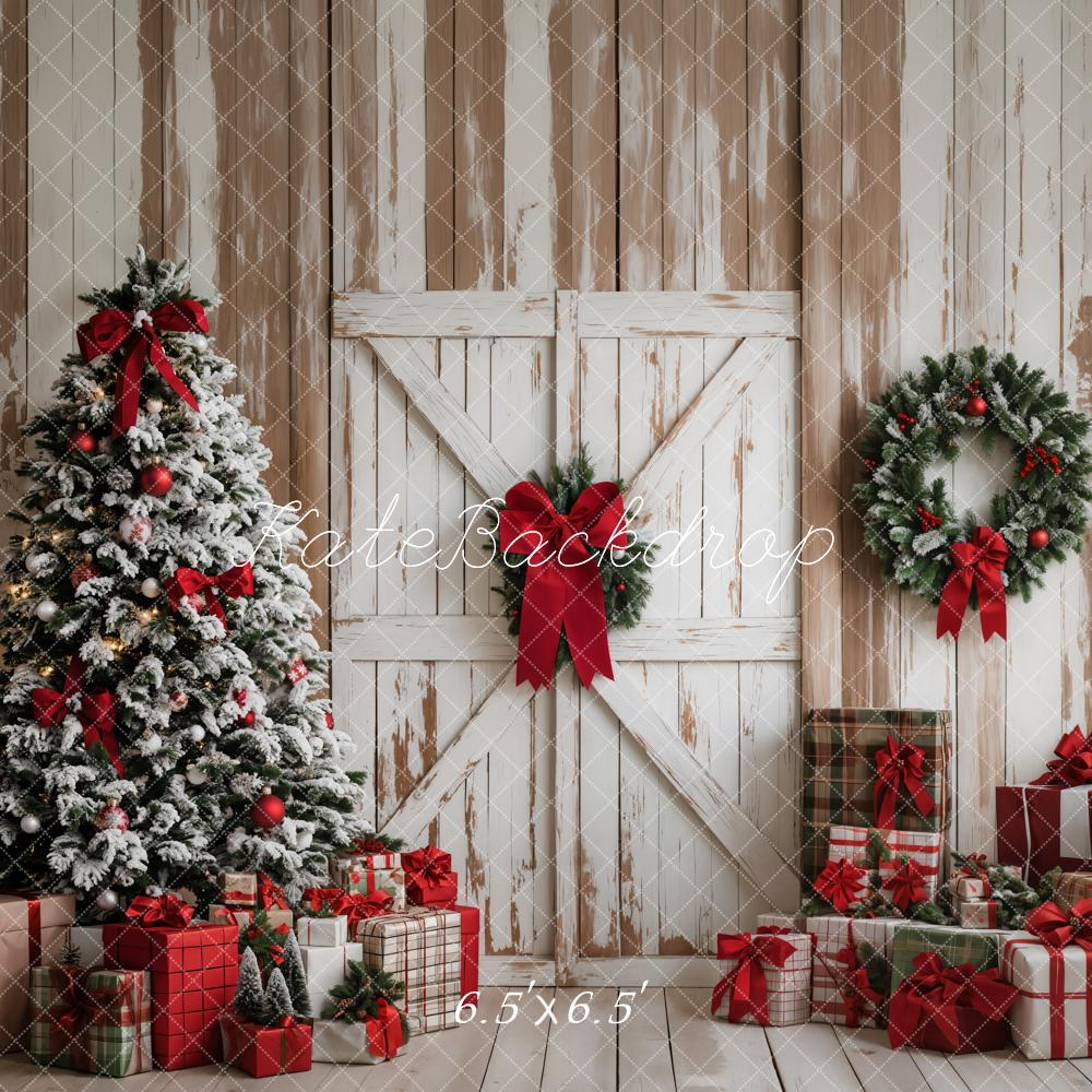 Kate Christmas Tree Wood Door Gifts Backdrop Designed by Emetselch -UK