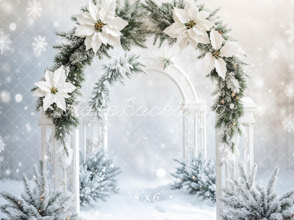 Kate Winter White Floral Arch Backdrop Designed by Emetselch -UK