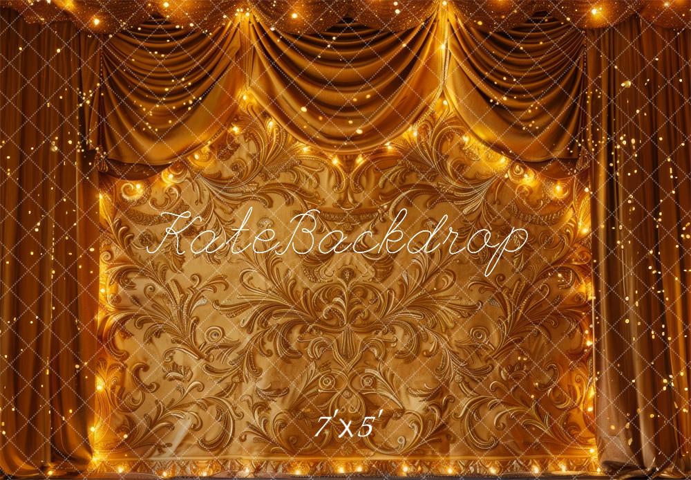 Lightning Deals Kate Golden Curtain Carved Wall Backdrop Designed by Mini MakeBelieve