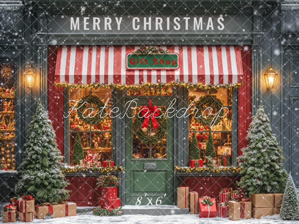 Kate Christmas Gift Shop Tree Backdrop Designed by Emetselch -UK