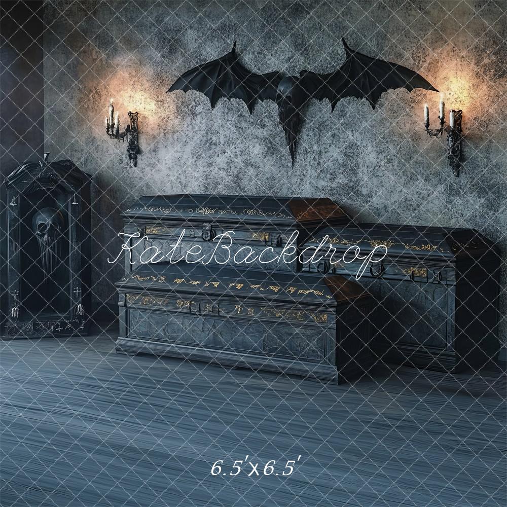 Kate Halloween Gothic Coffin Bat Backdrop Designed by Lidia Redekopp -UK