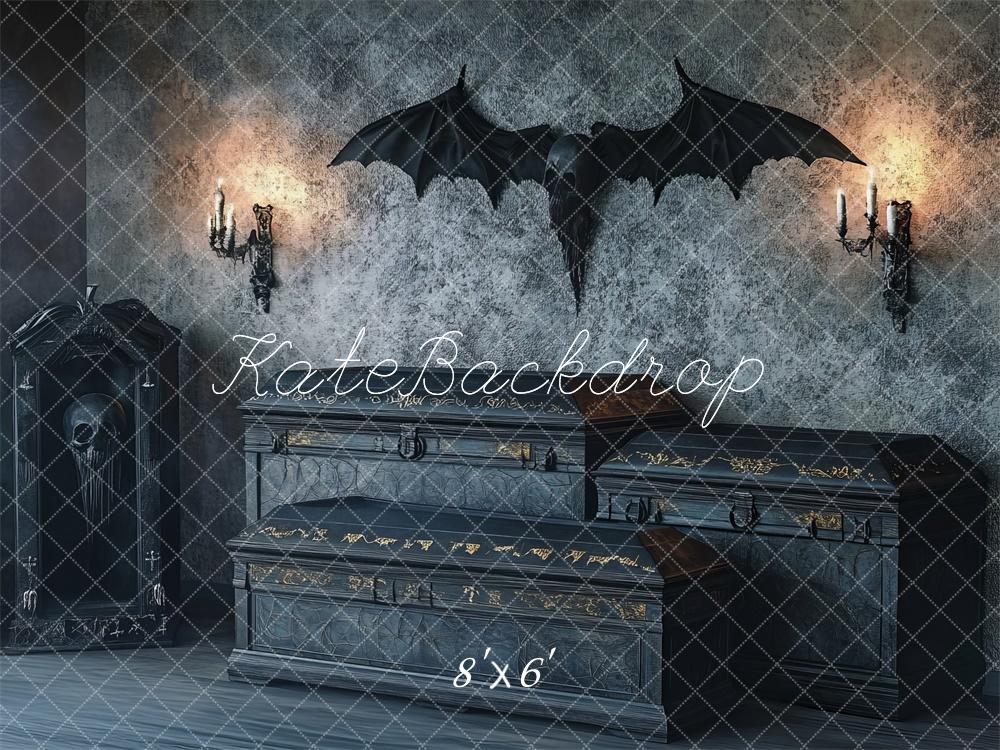 Kate Halloween Gothic Coffin Bat Backdrop Designed by Lidia Redekopp -UK