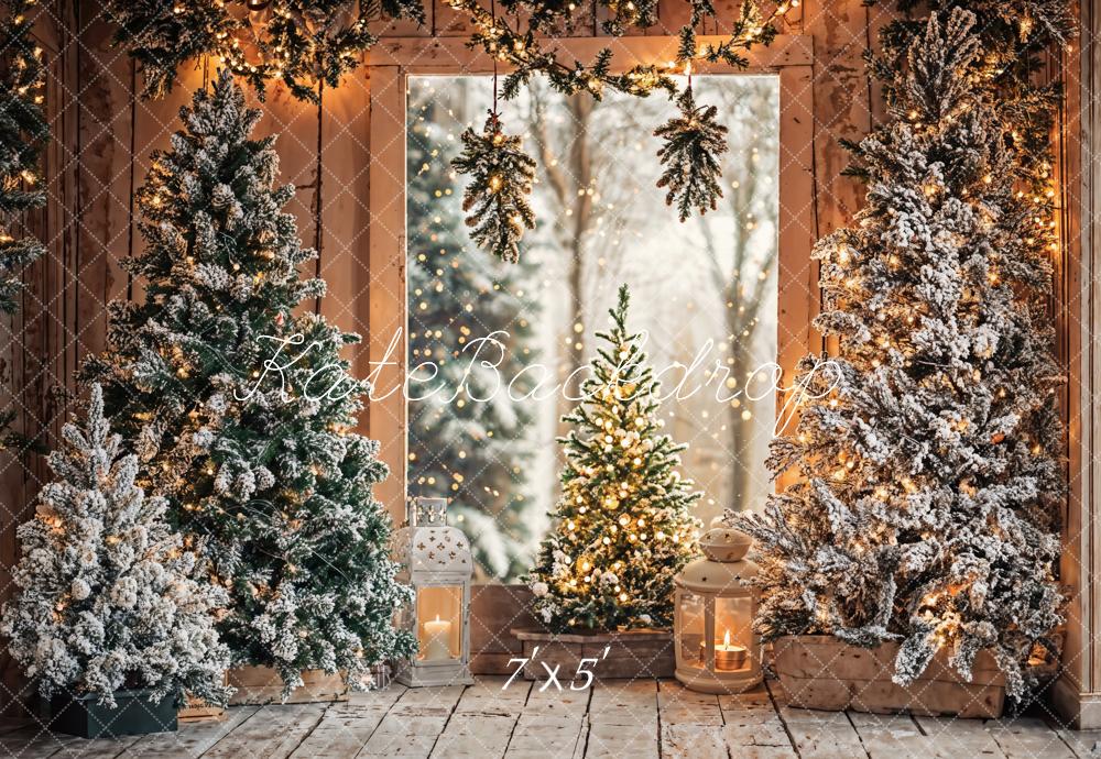 Kate Christmas Snowy Trees Lights Backdrop Designed by Emetselch -UK