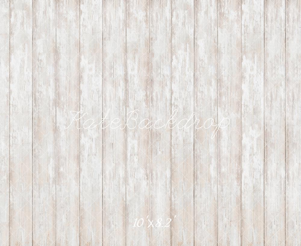 Lightning Deals Kate Rustic White Wood Floor Backdrop Designed by Kate Image -UK