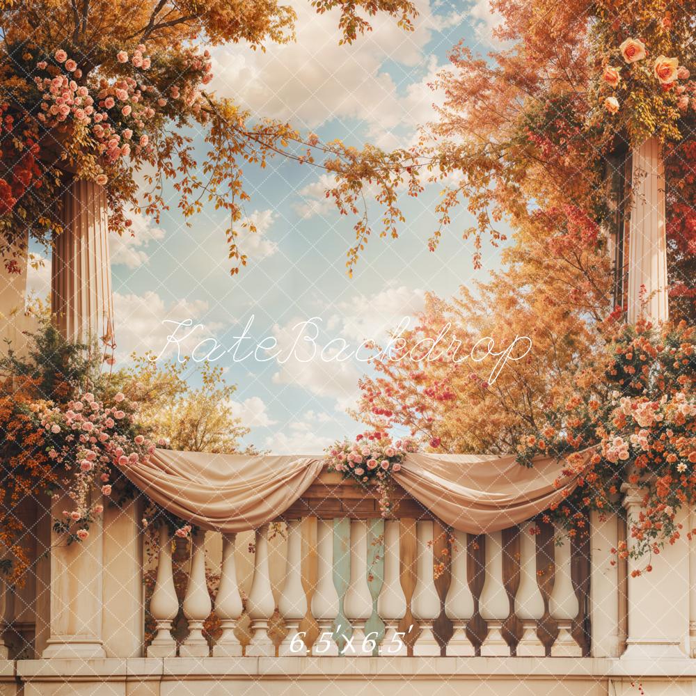 Kate Autumn Fine Art Flower Balcony Backdrop Designed by Emetselch -UK