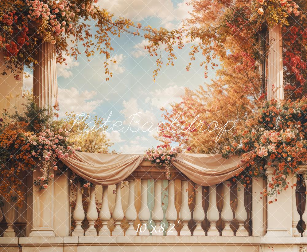 Kate Autumn Fine Art Flower Balcony Backdrop Designed by Emetselch -UK