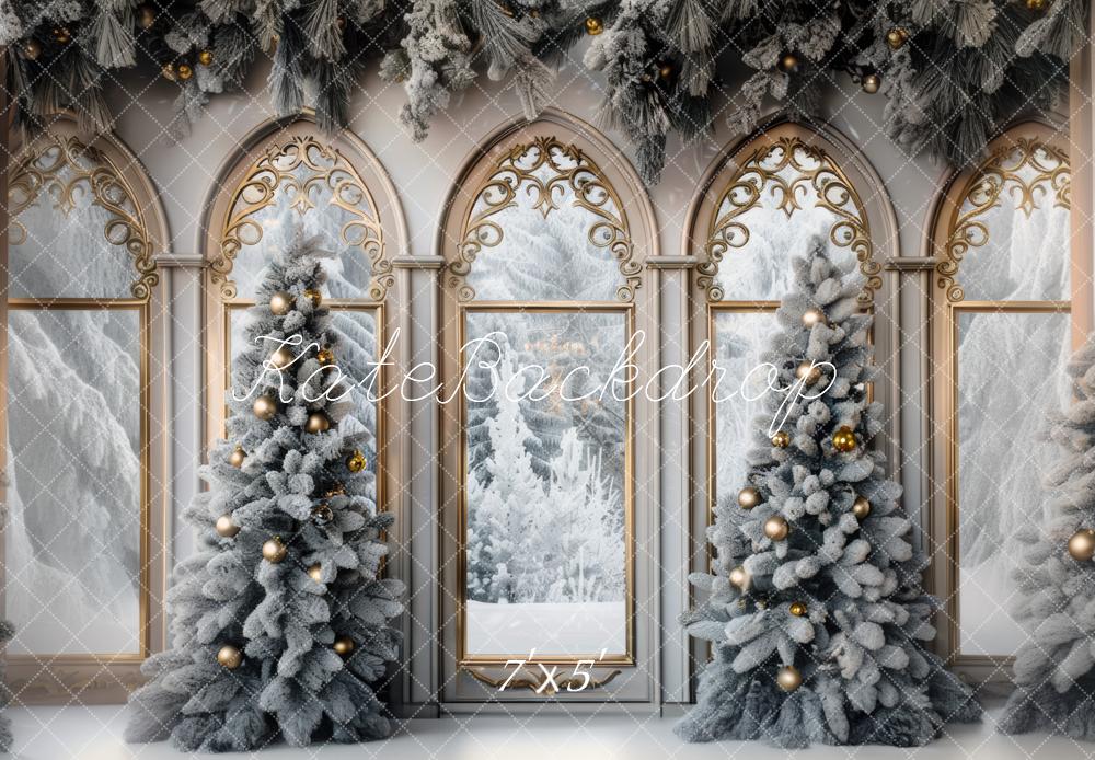 Lightning Deals Kate Christmas Tree Arched Window Backdrop Designed by Mini MakeBelieve -UK