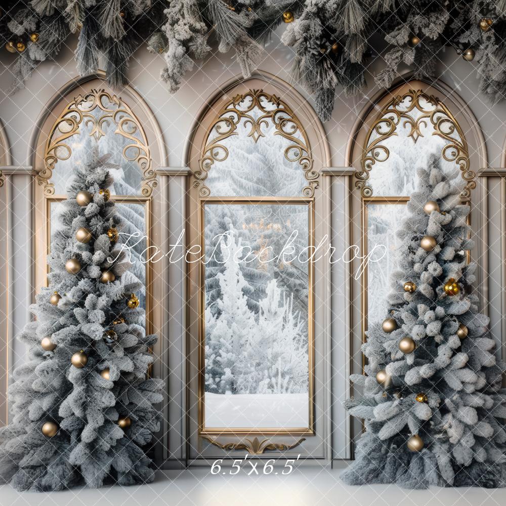 Lightning Deals Kate Christmas Tree Arched Window Backdrop Designed by Mini MakeBelieve -UK