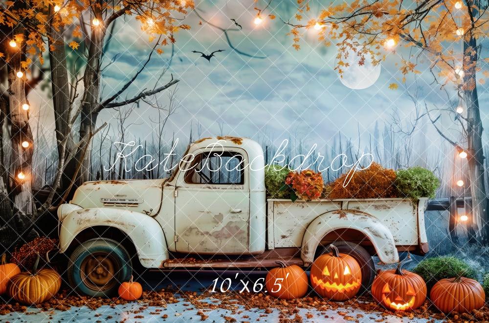 Lightning Deals Kate Halloween Vintage Truck Maple Tree Backdrop Designed by Patty Robert -UK