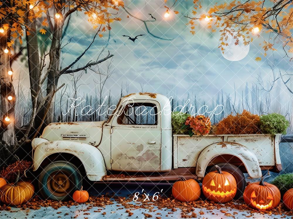 Lightning Deals Kate Halloween Vintage Truck Maple Tree Backdrop Designed by Patty Robert -UK