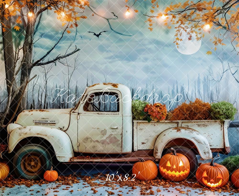 Lightning Deals Kate Halloween Vintage Truck Maple Tree Backdrop Designed by Patty Robert -UK