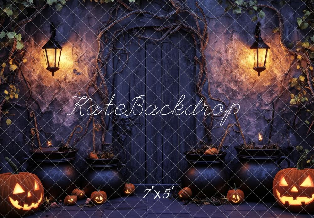 Lightning Deals Kate Halloween Lanterns Wooden Door Backdrop Designed by Lidia Redekopp -UK