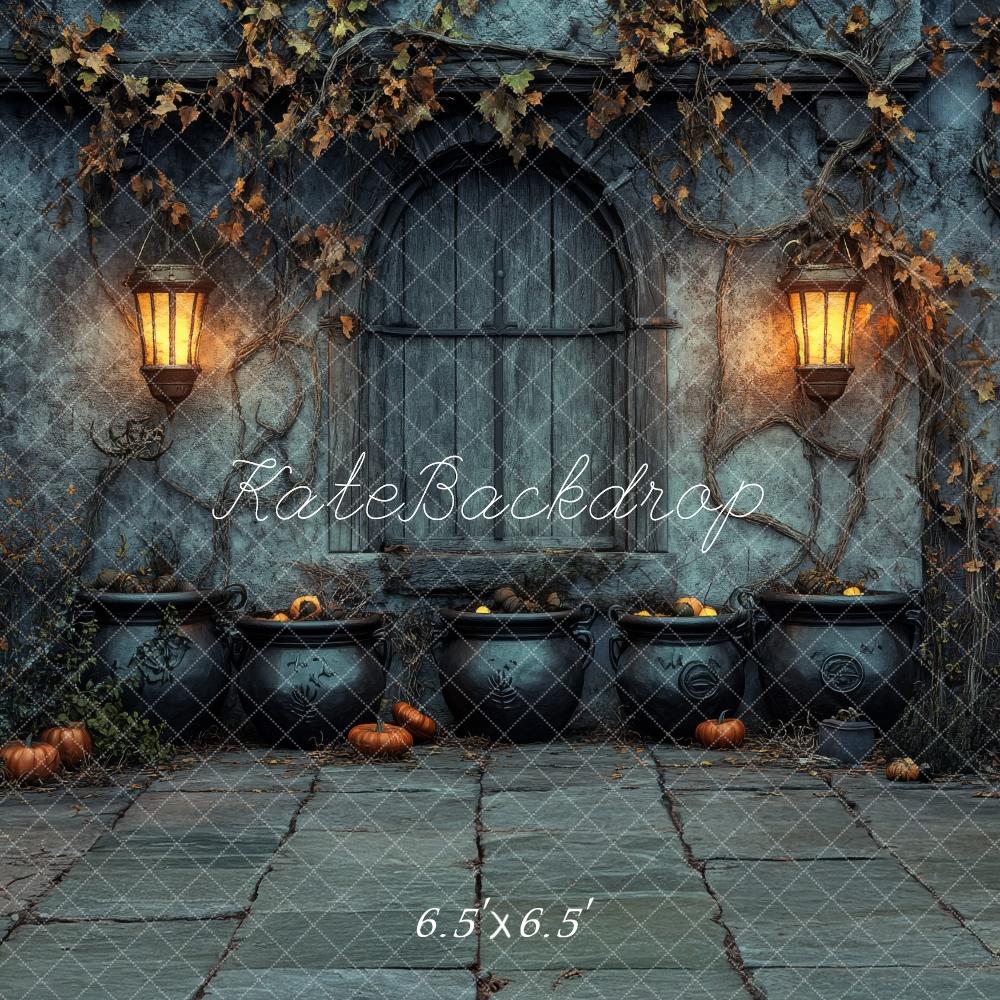 Lightning Deals Kate Halloween Dark Witch Arch Rustic Window Backdrop Designed by Lidia Redekopp -UK