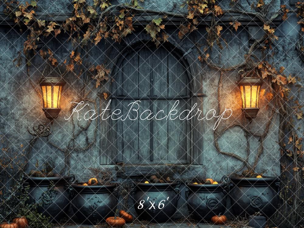 Lightning Deals Kate Halloween Dark Witch Arch Rustic Window Backdrop Designed by Lidia Redekopp -UK