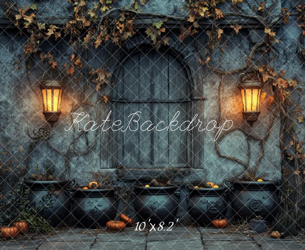 Lightning Deals Kate Halloween Dark Witch Arch Rustic Window Backdrop Designed by Lidia Redekopp -UK