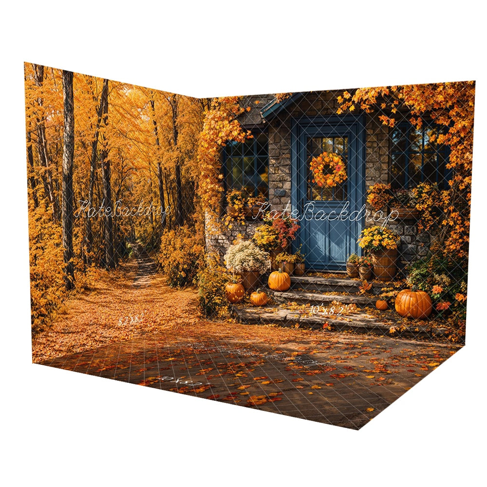 Kate Christmas Autumn Pumpkin Blue Doorstep Room Set