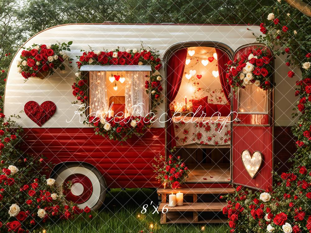 Kate Valentine's Day Romantic Heart Camper Backdrop Designed by Emetselch -UK