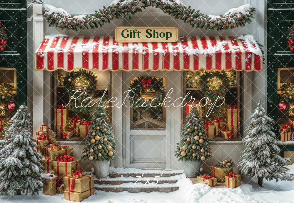 Kate Christmas Gift Shop Snow Backdrop Designed by Emetselch -UK