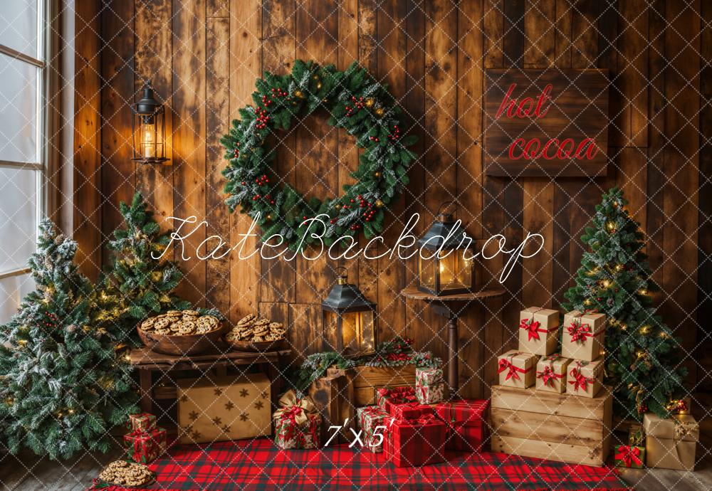 Kate Christmas Hot Cocoa Cookie Wreath Backdrop Designed by Emetselch -UK