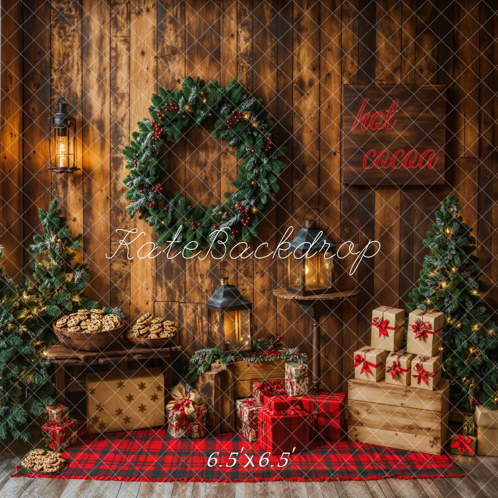 Kate Christmas Hot Cocoa Cookie Wreath Backdrop Designed by Emetselch -UK