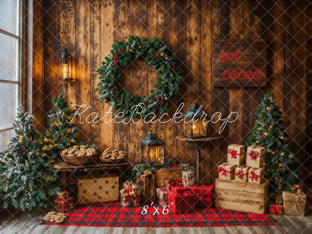 Kate Christmas Hot Cocoa Cookie Wreath Backdrop Designed by Emetselch -UK