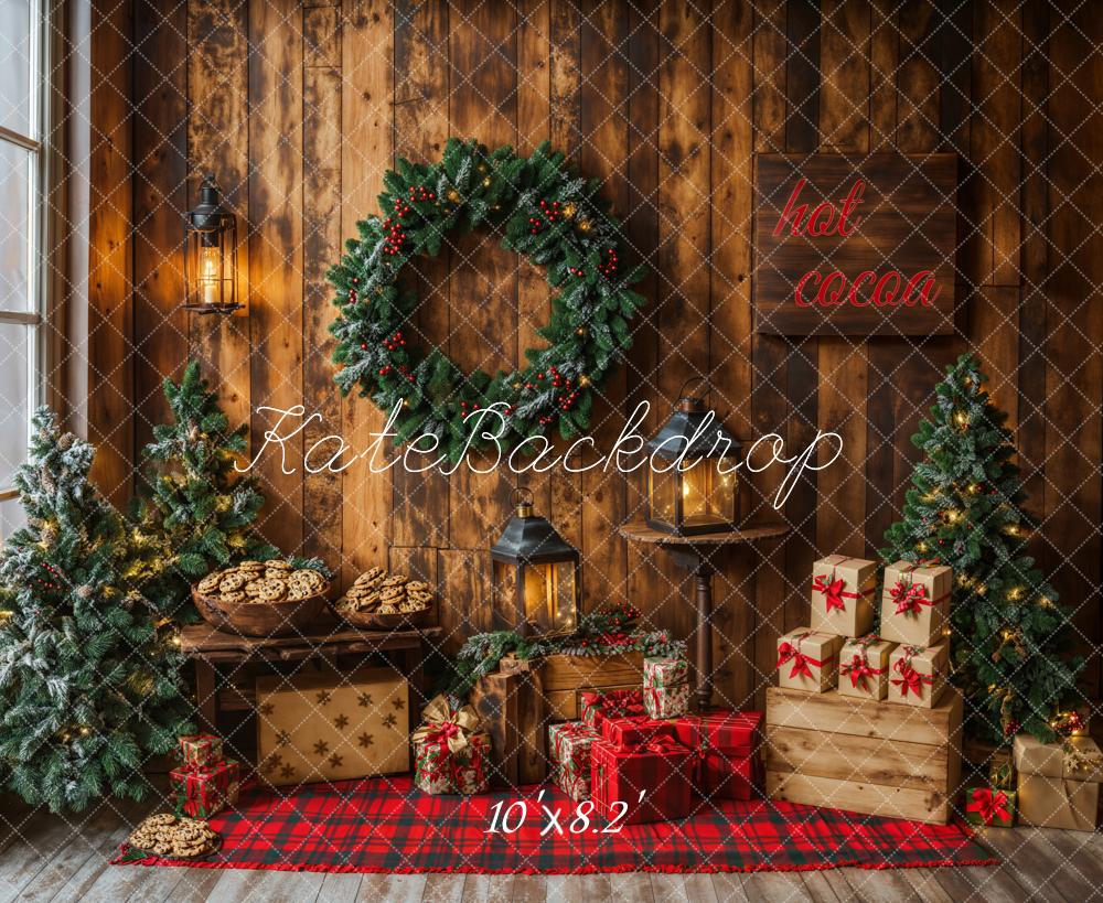 Kate Christmas Hot Cocoa Cookie Wreath Backdrop Designed by Emetselch -UK