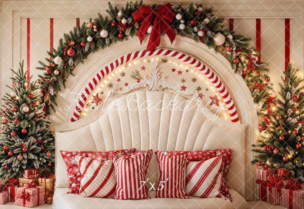 Kate Christmas Candy Cane Arch Headboard Backdrop Designed by Emetselch -UK