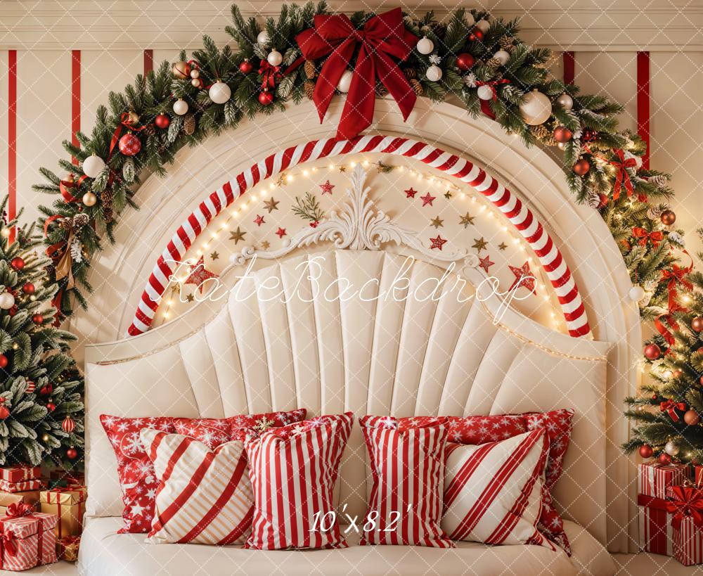 Kate Christmas Candy Cane Arch Headboard Backdrop Designed by Emetselch -UK