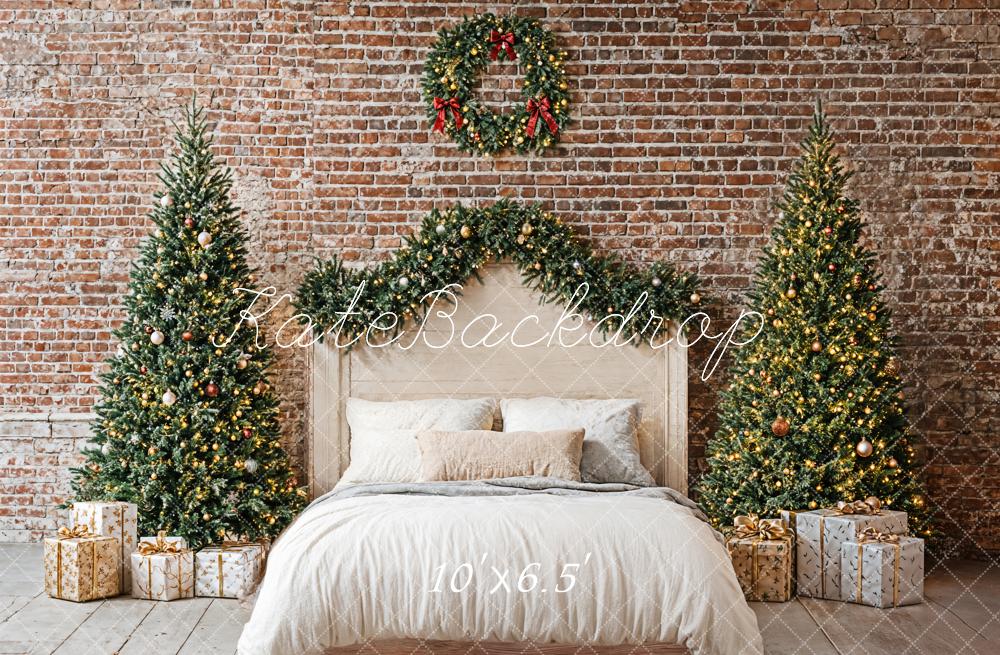 Kate Christmas Bedroom Headboard Brick Wall Backdrop Designed by Emetselch -UK