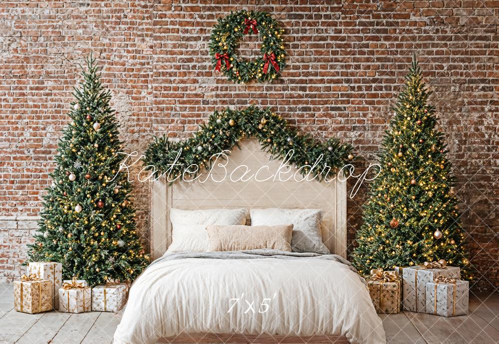 Kate Christmas Bedroom Headboard Brick Wall Backdrop Designed by Emetselch -UK