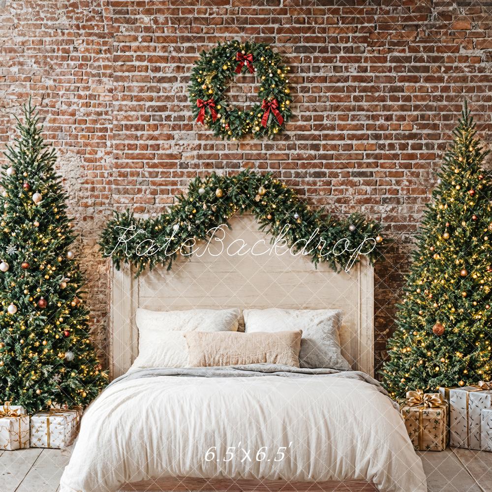 Kate Christmas Bedroom Headboard Brick Wall Backdrop Designed by Emetselch -UK