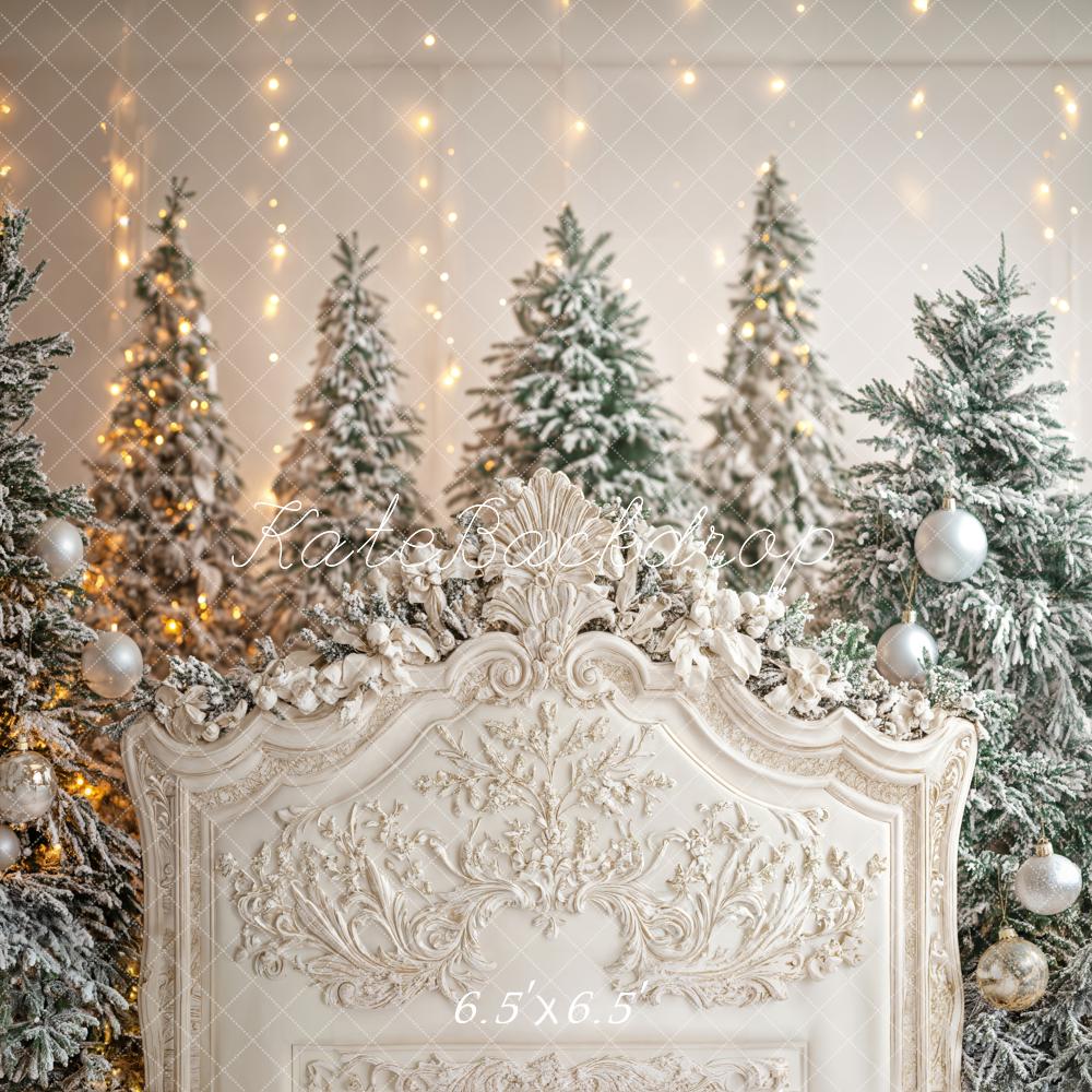 Kate Christmas Snowy Trees Headboard Backdrop Designed by Emetselch -UK