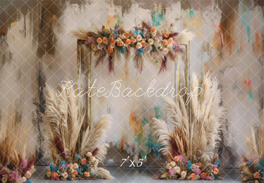 Kate Boho Flower Pampas Backdrop Designed by Mini MakeBelieve -UK