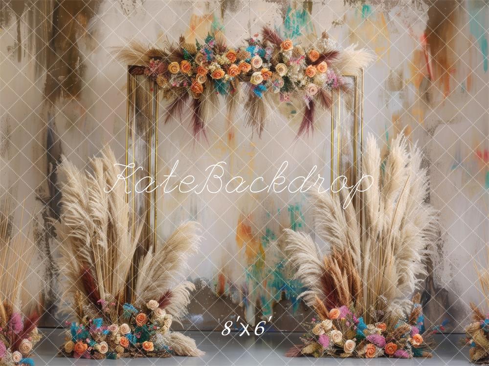 Kate Boho Flower Pampas Backdrop Designed by Mini MakeBelieve -UK