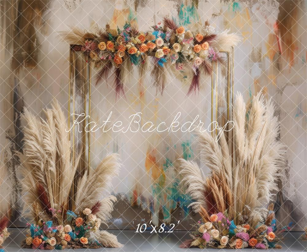 Kate Boho Flower Pampas Backdrop Designed by Mini MakeBelieve -UK