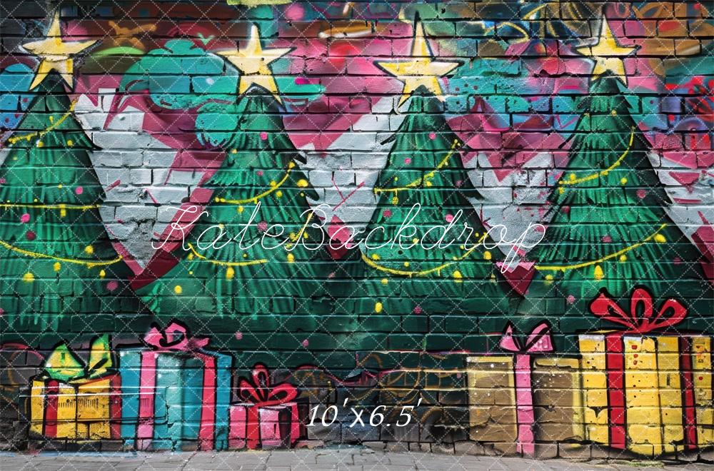 Kate Christmas Graffiti Brick Wall Backdrop Designed by Mini MakeBelieve -UK