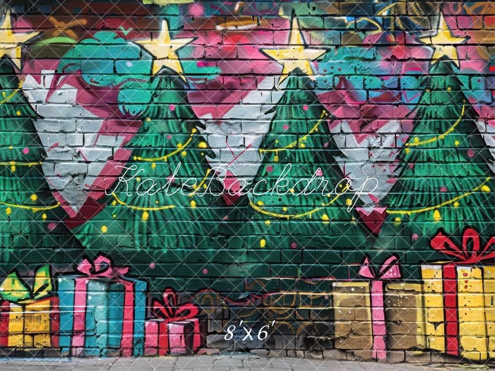 Kate Christmas Graffiti Brick Wall Backdrop Designed by Mini MakeBelieve -UK