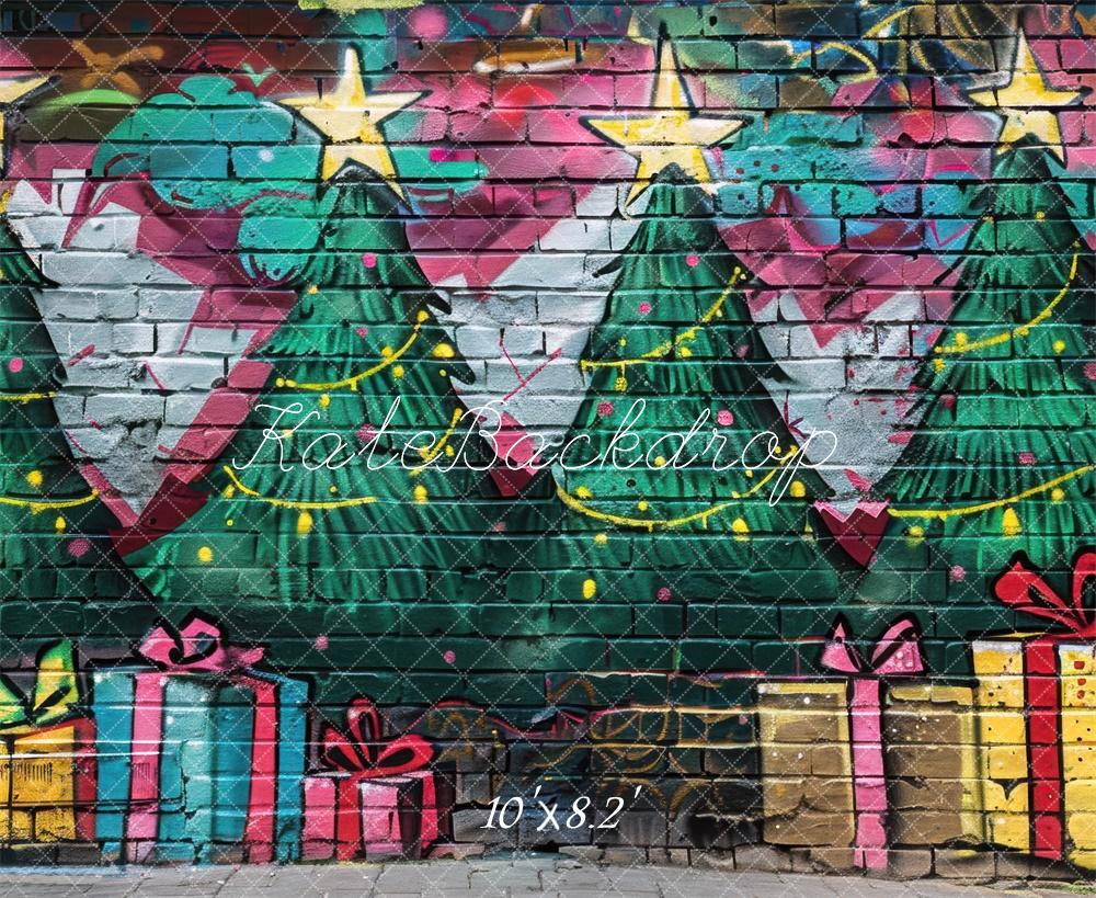 Kate Christmas Graffiti Brick Wall Backdrop Designed by Mini MakeBelieve -UK