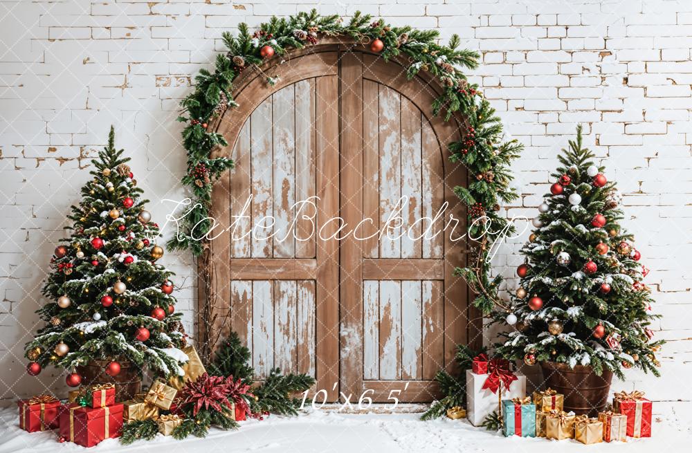 Lightning Deals Kate Christmas Wooden Door Tree Garland Backdrop Designed by Emetselch -UK