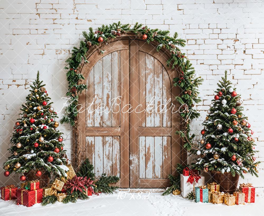 Lightning Deals Kate Christmas Wooden Door Tree Garland Backdrop Designed by Emetselch -UK