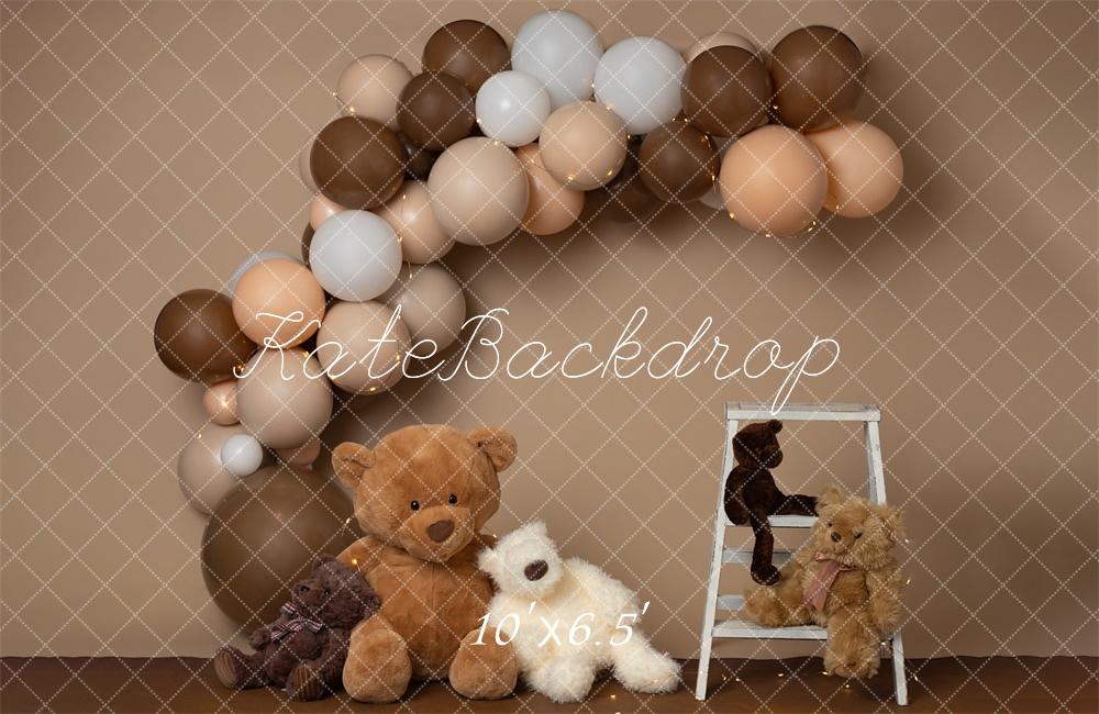 Kate Teddy Bear Cake Smash Balloon Arch Backdrop Designed by Erin Larkins -UK