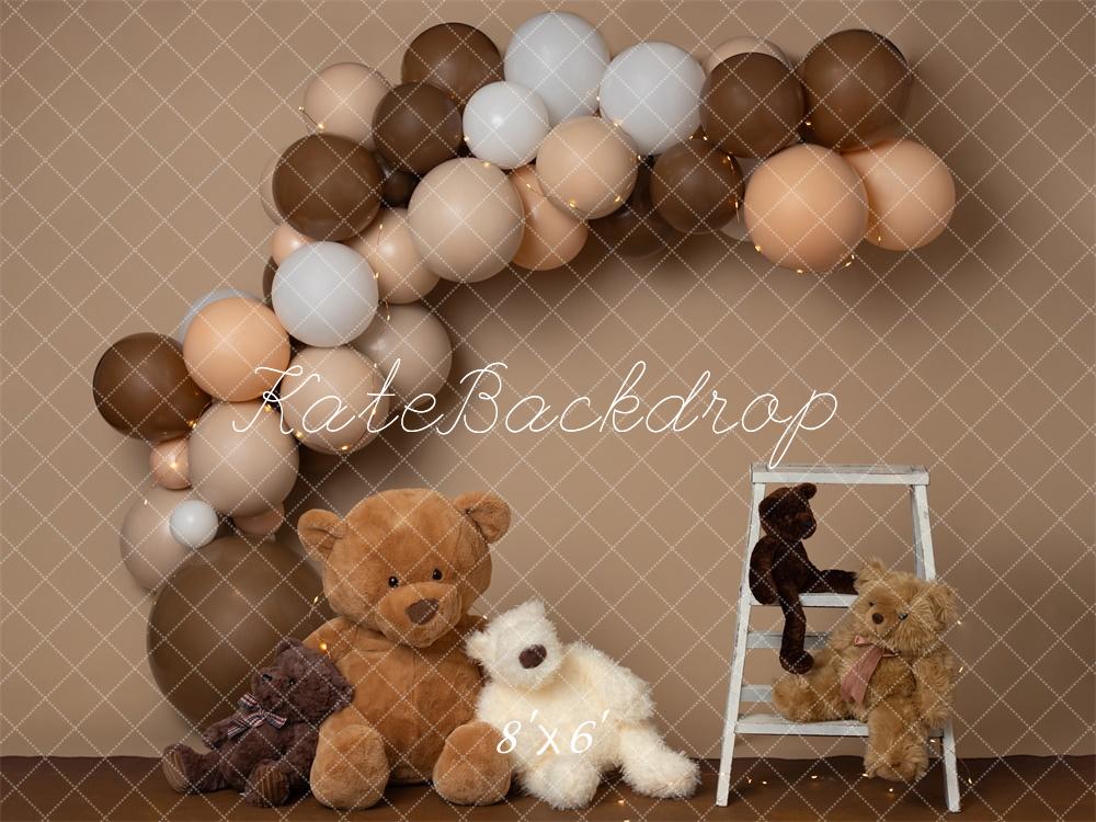 Kate Teddy Bear Cake Smash Balloon Arch Backdrop Designed by Erin Larkins -UK