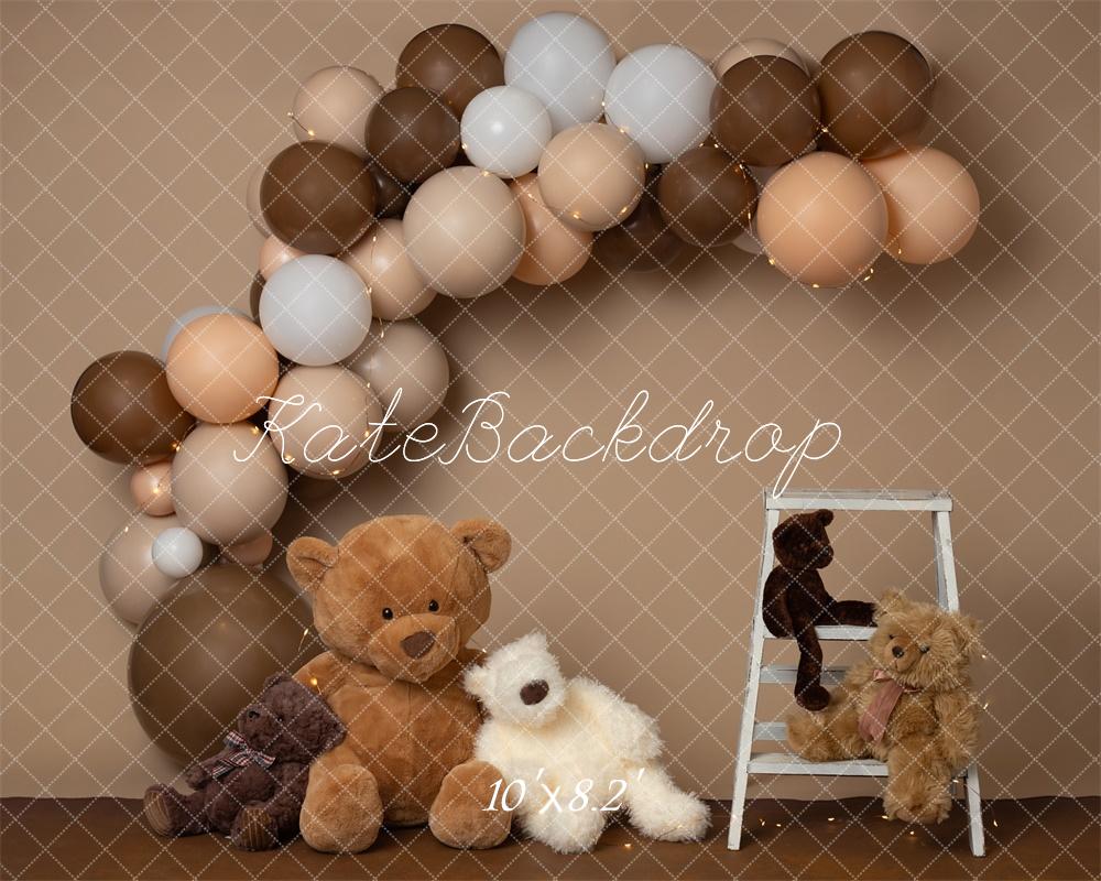 Kate Teddy Bear Cake Smash Balloon Arch Backdrop Designed by Erin Larkins -UK